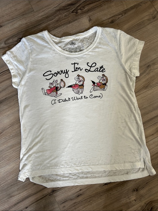 Disney Tops - Disney Alice in wonderland Rabbit white tee.